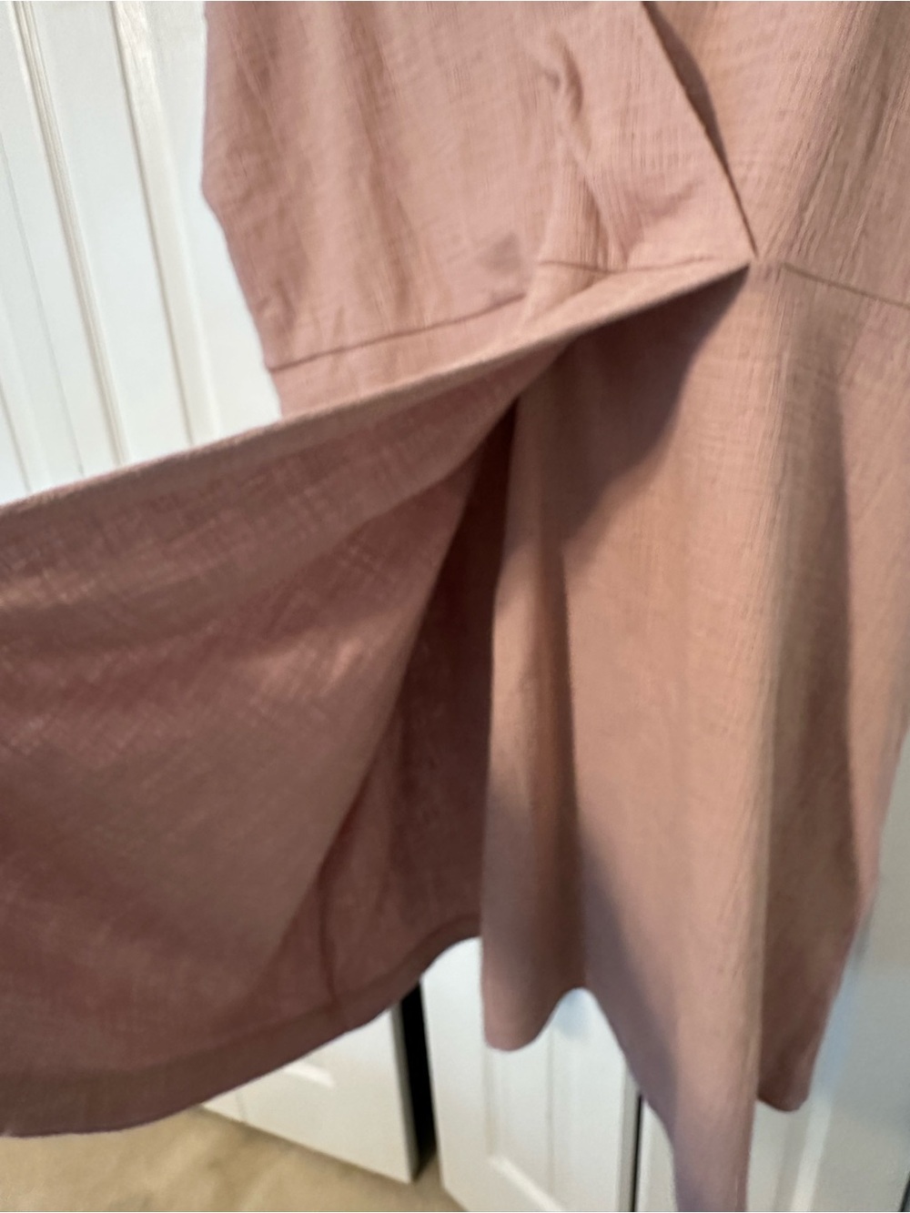 Madewell mauve faux wrap dress V-neck - Picture 4 of 5